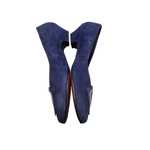 Vintage Selby Blue Suede Kitten Heels Women's Size 7 NARROW - Picture 2 of 5